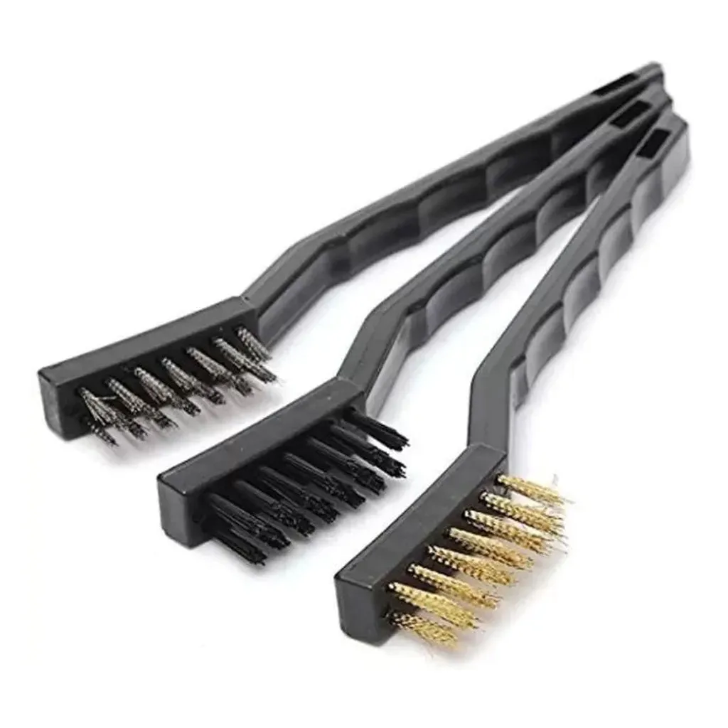 0244 -3pcs Mini Wire Brush Set (Steel/Nylon/Brass Brush)