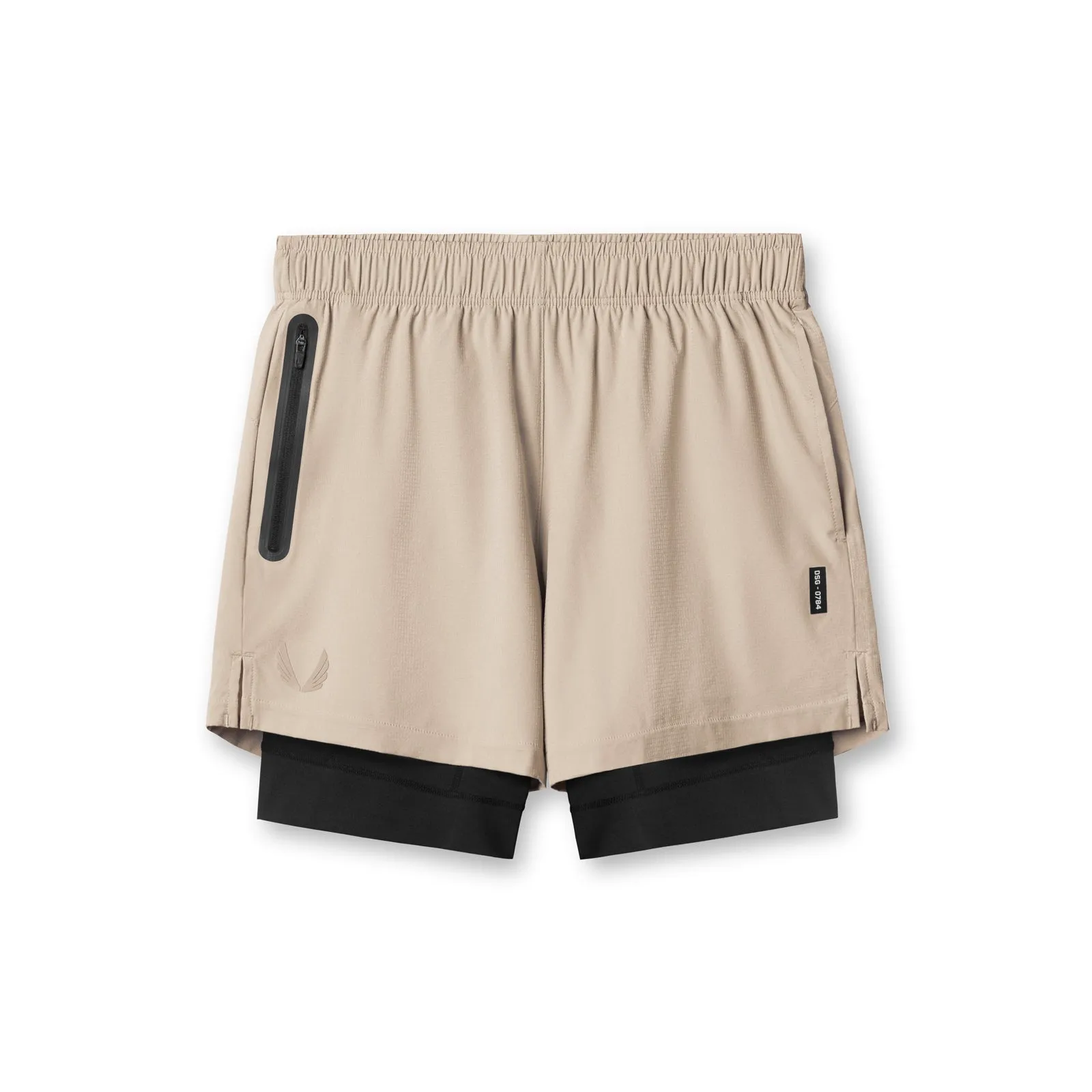 0784. Ultralite™ 6" Liner Short   - Beige/Black