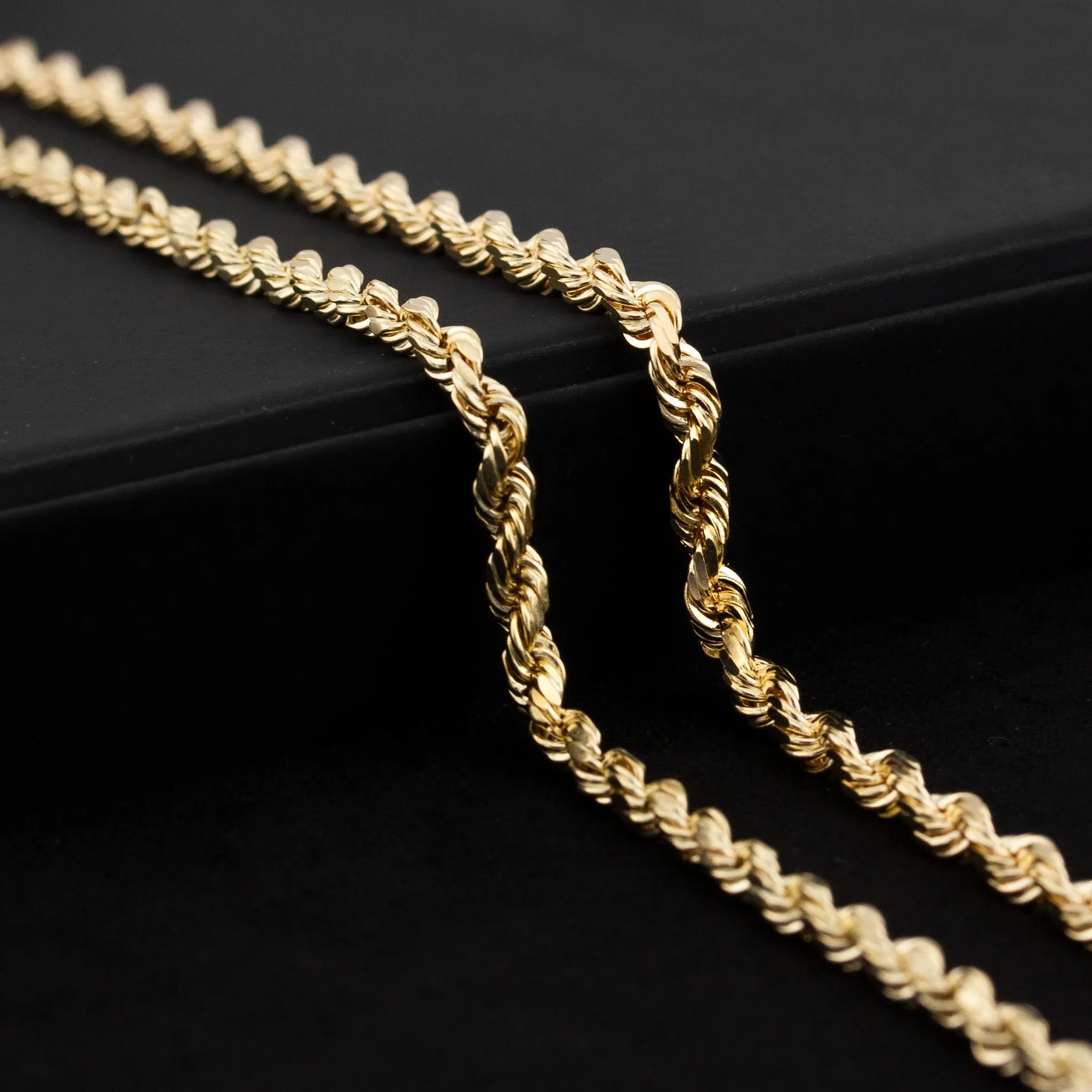 10K Gold Rope Necklace / 4 MM