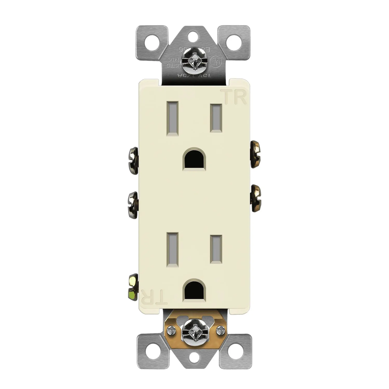 15 Amp Duplex Outlet Tamper-Resistant Light Almond