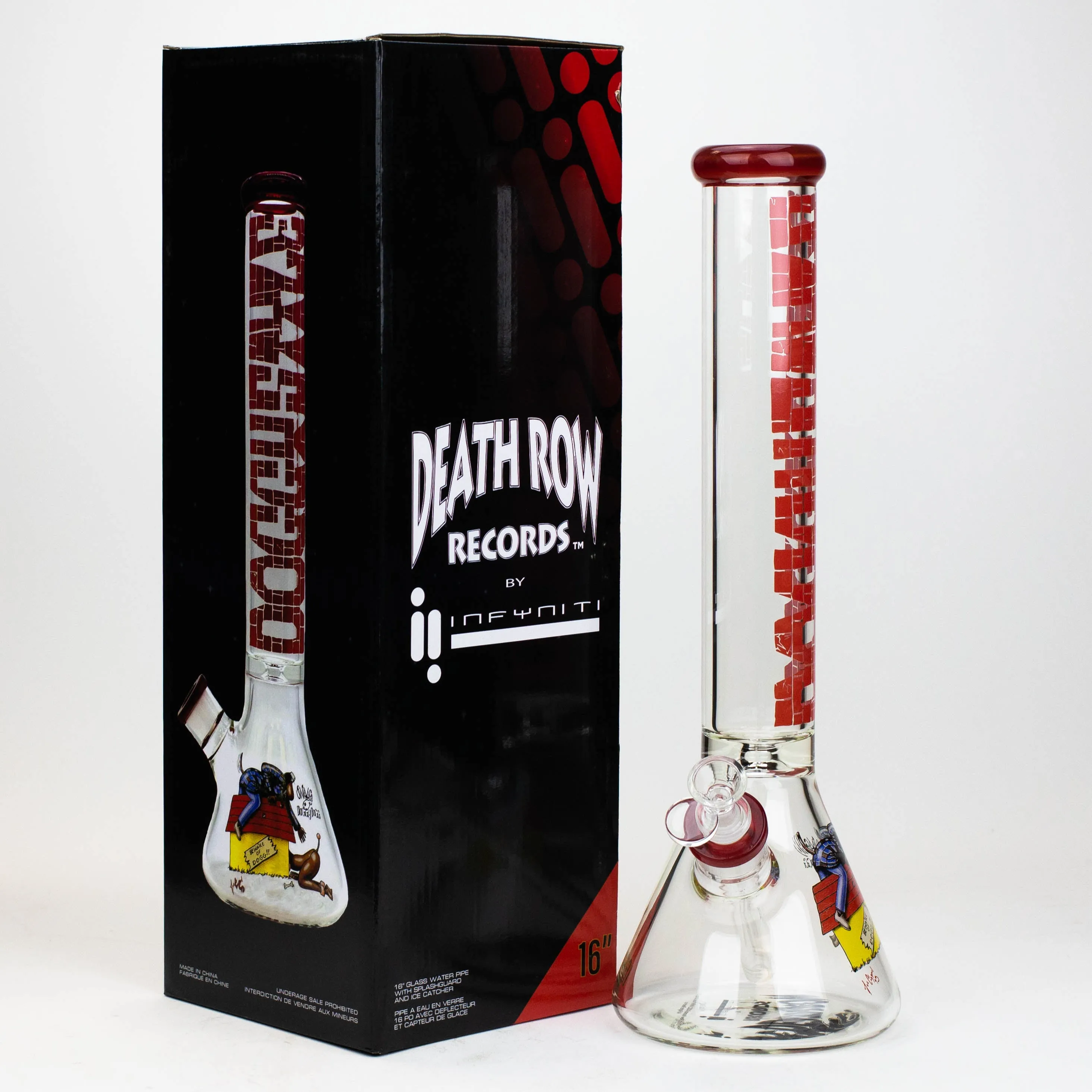 15.5" DEATH ROW 7 mm Glass Water Bong