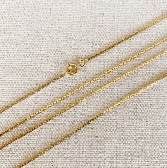 18k Gold Filled Box Chain 1.2mm Thickness Gold Chain