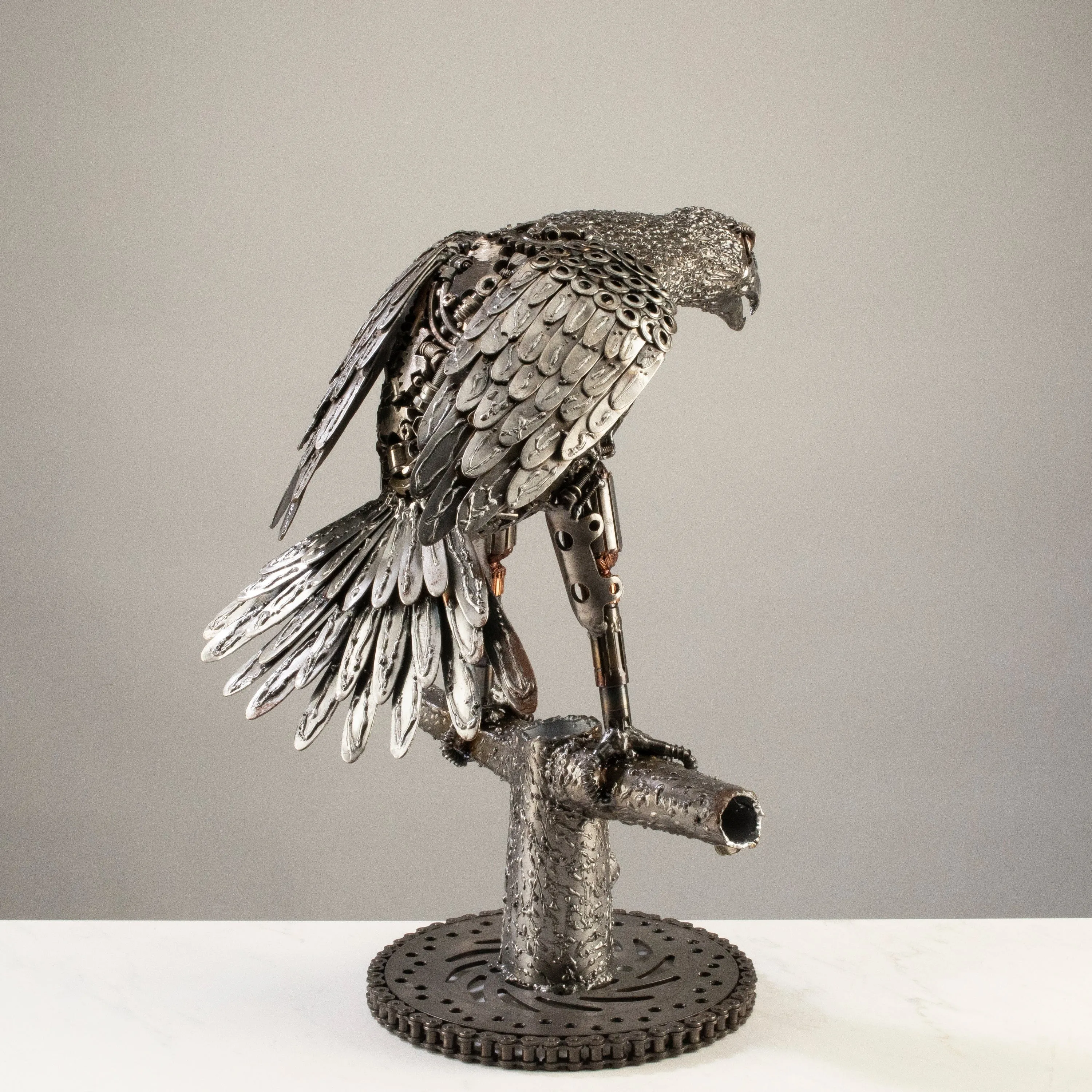 19 Eagle Recycled Metal Art Sculpture