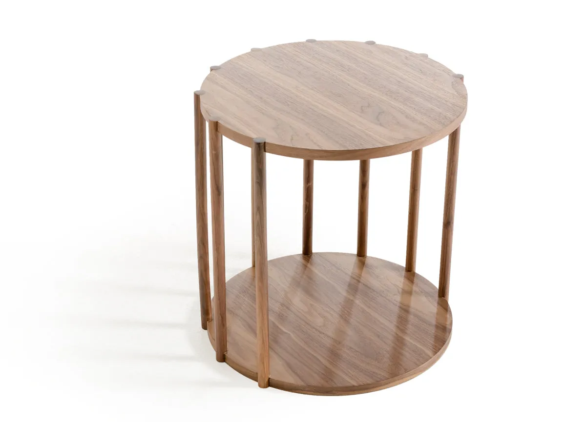 19' Walnut Wood End Table By Homeroots