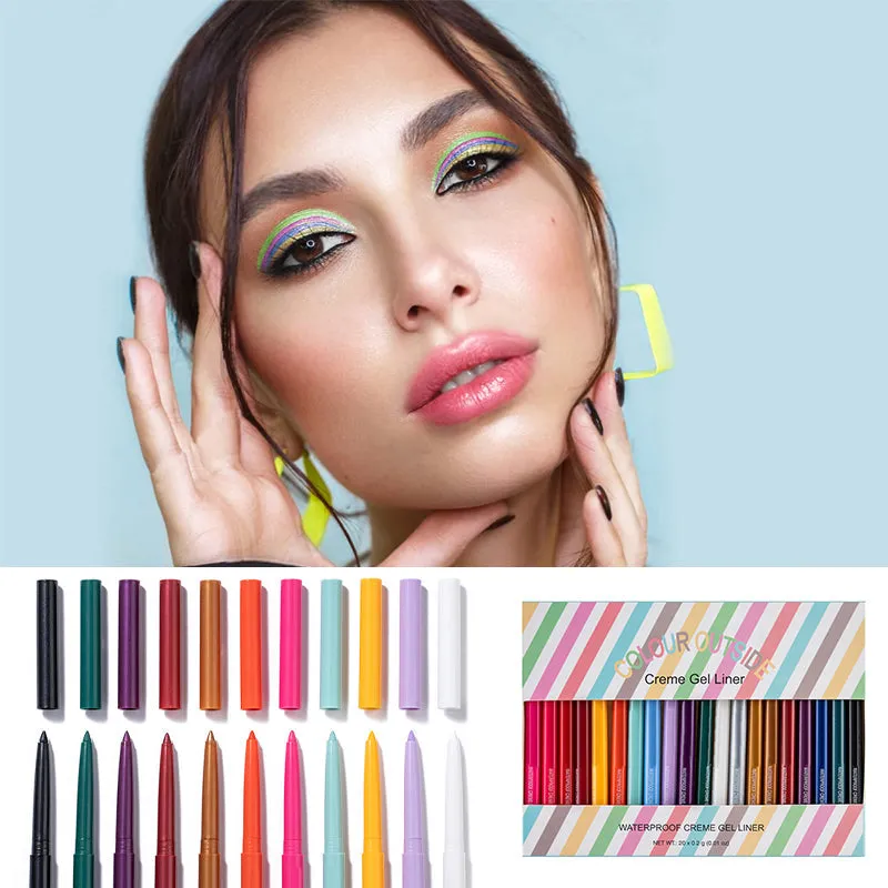 20 PCS Colored Eyeliners Pencil Set