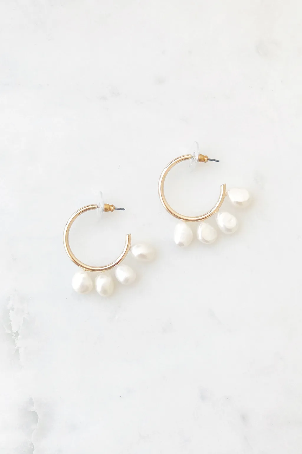 3 Pearl Open Hoop