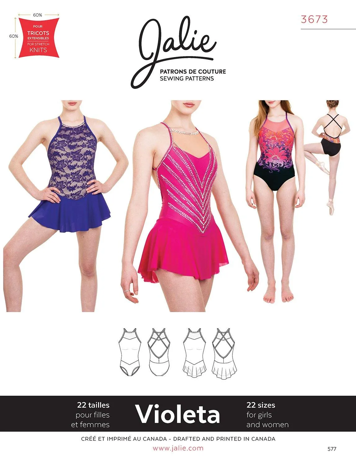 3673 // VIOLETA Open-Back Leotard and Dress