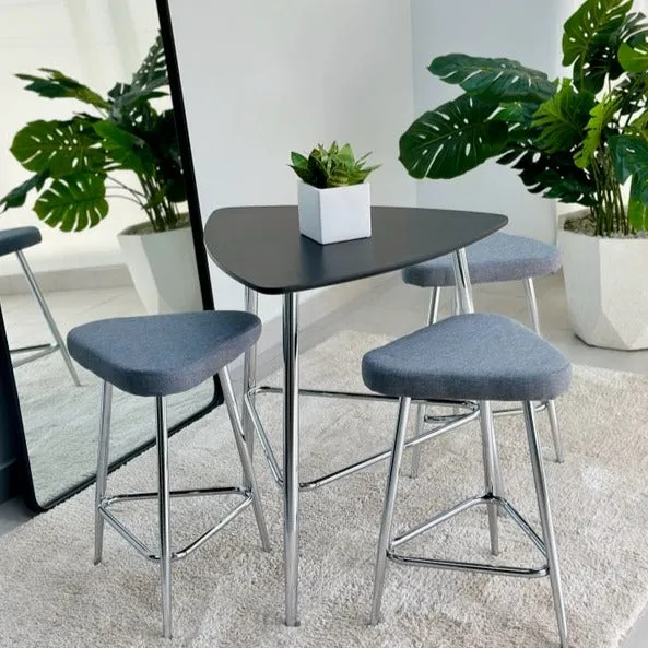 4 Pcs Counter Height Triangular Table Set