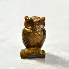 4 Tiger Eye Owl Natural Gemstone Carving