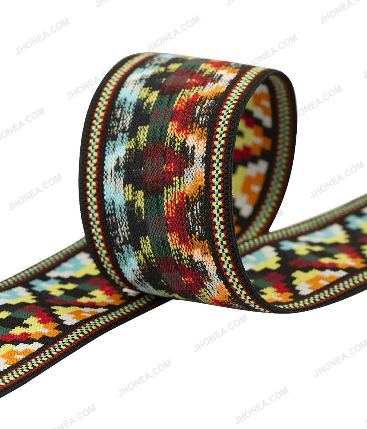 5cm (2inch) Wide Colorful Multicolor Soft Jacquard Elastic