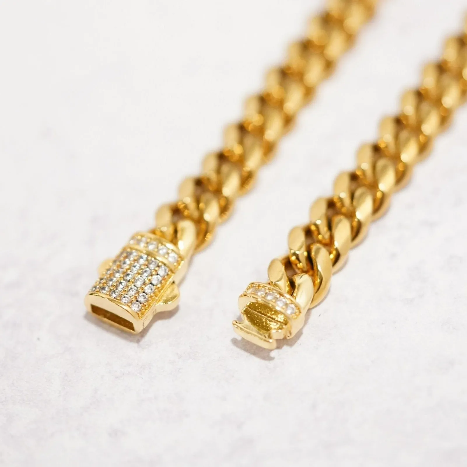 8mm Cuban Chain (Iced Clasp)