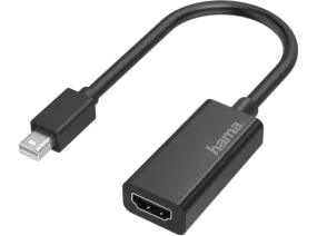 Adaptador de HDMI a Mini DisplayPort - Hama 00200332, UHD, HDMI in, Mini DisplayPort, Thunderbolt 2, Negro