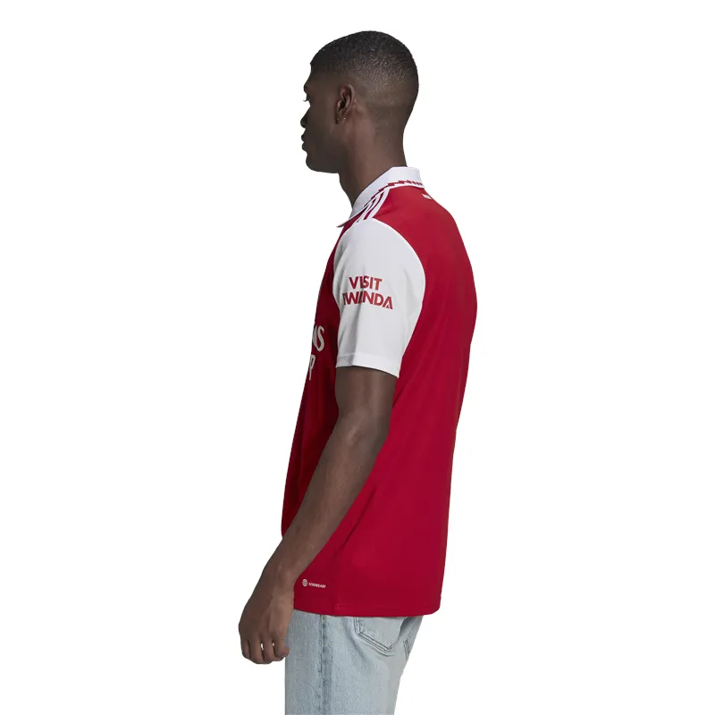 adidas Arsenal FC Official 2022/23 Short Sleeve Home Jersey - Adult - Scarlet/White