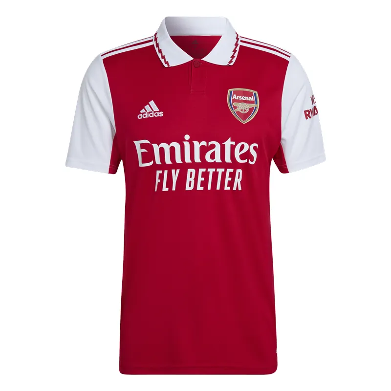 adidas Arsenal FC Official 2022/23 Short Sleeve Home Jersey - Adult - Scarlet/White