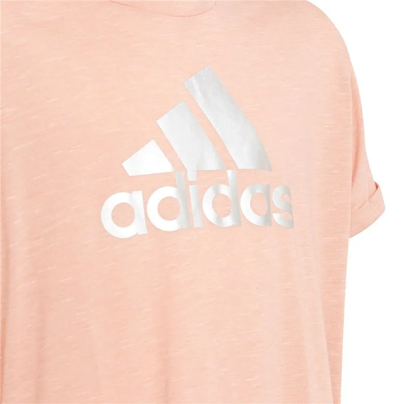 adidas BOS Tee - Girls - Ambient Blush Melange/Silver Metallic