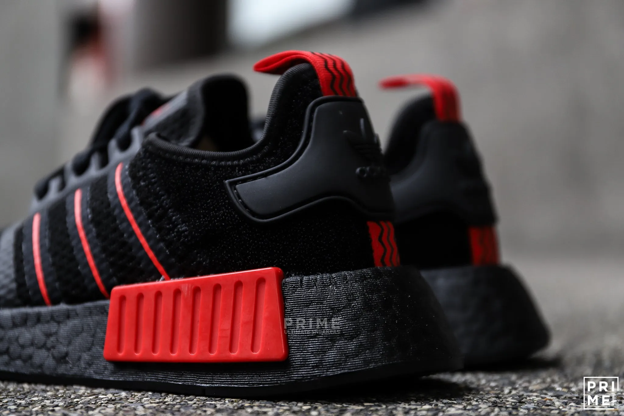 Adidas NMD R1 Core Black Red Velcro patches (GV8422)