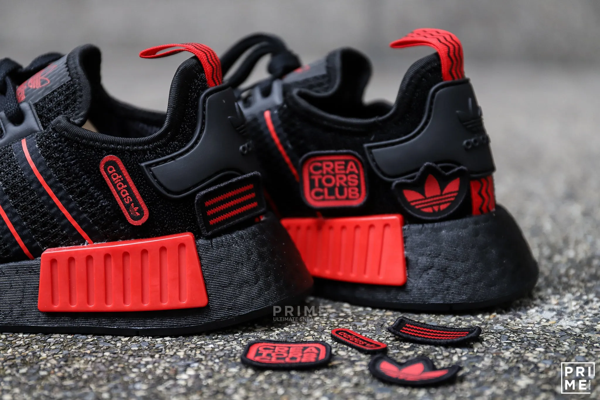 Adidas NMD R1 Core Black Red Velcro patches (GV8422)