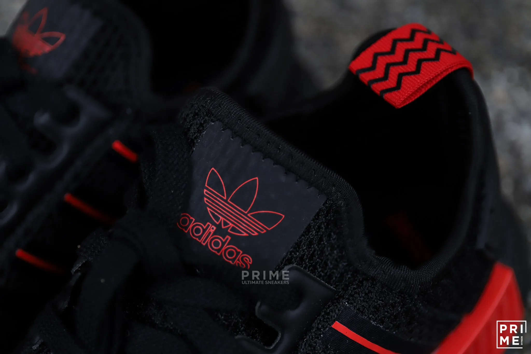 Adidas NMD R1 Core Black Red Velcro patches (GV8422)