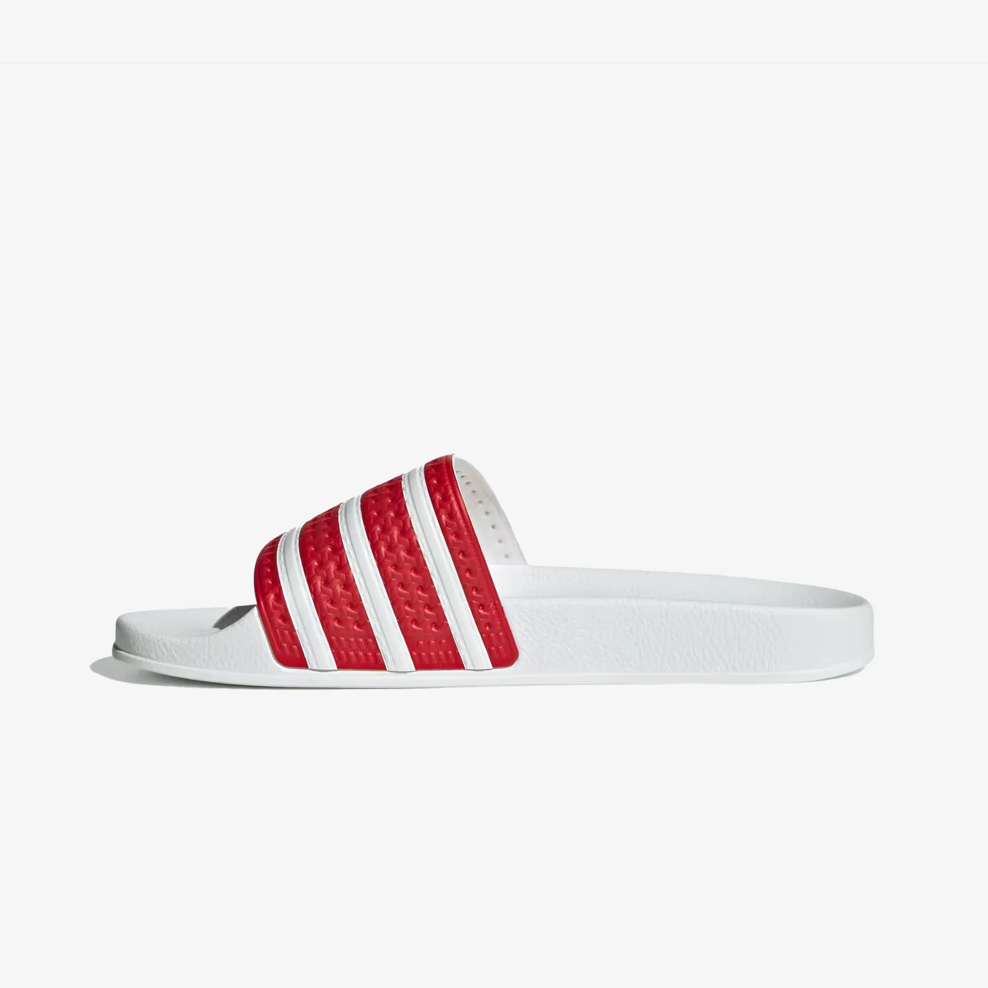 Adidas Originals | ADILETTE { BETTER SCARLET/WHITE