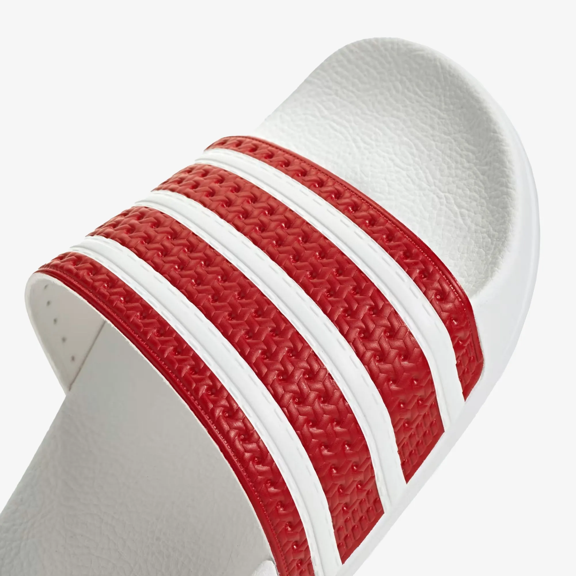 Adidas Originals | ADILETTE { BETTER SCARLET/WHITE