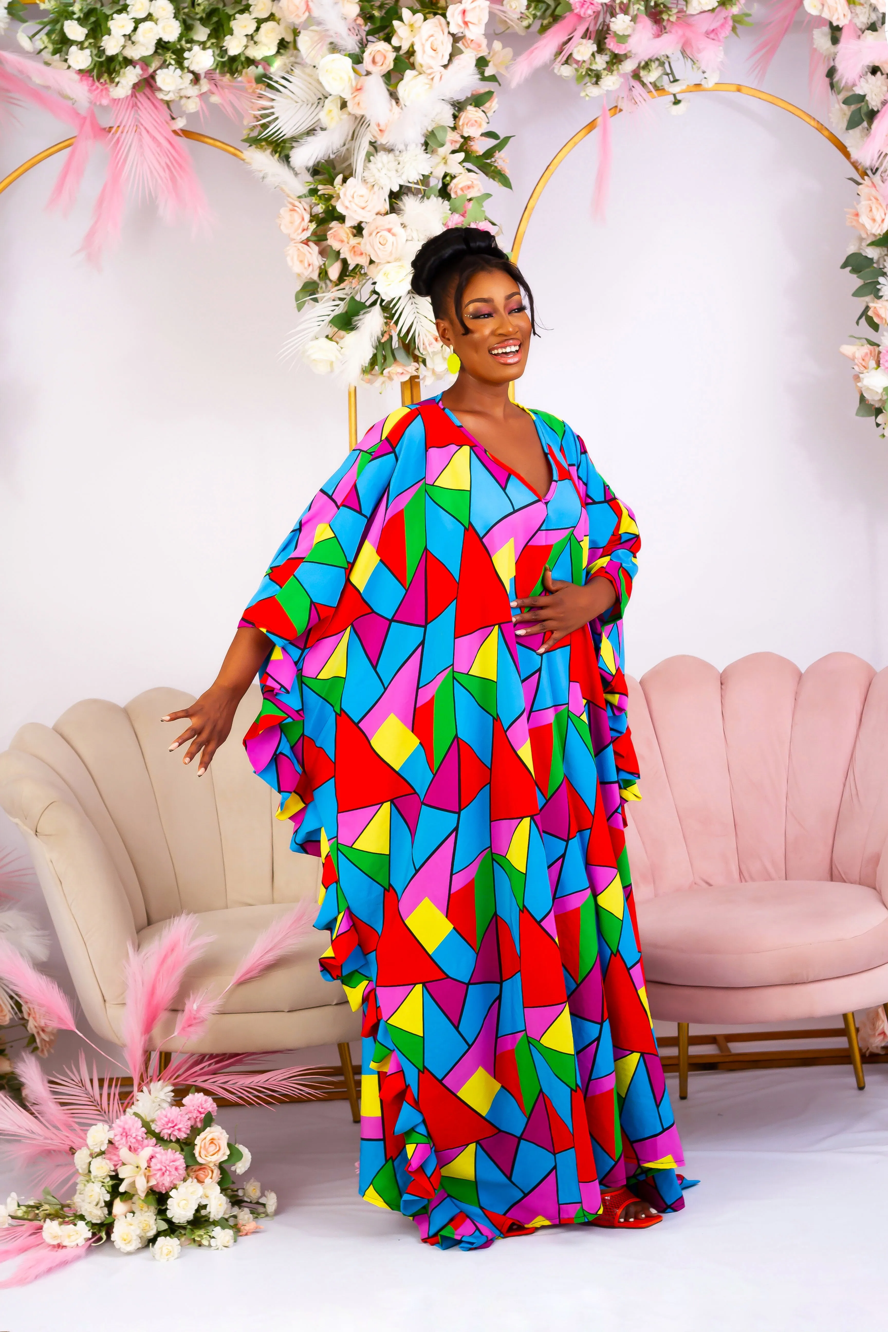 African Inspired Kaftan Boubou Bubu Maxi Dress - Kamsi