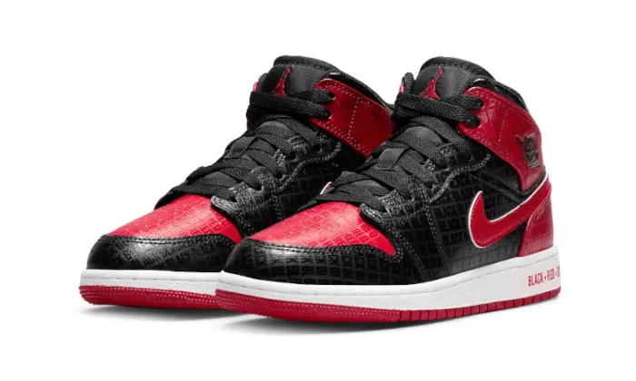 Air Jordan 1 Mid Bred Text