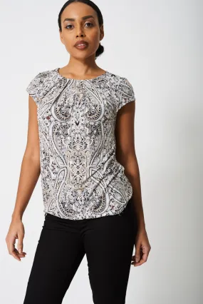 All Over Paisley Print Top Ex-Branded