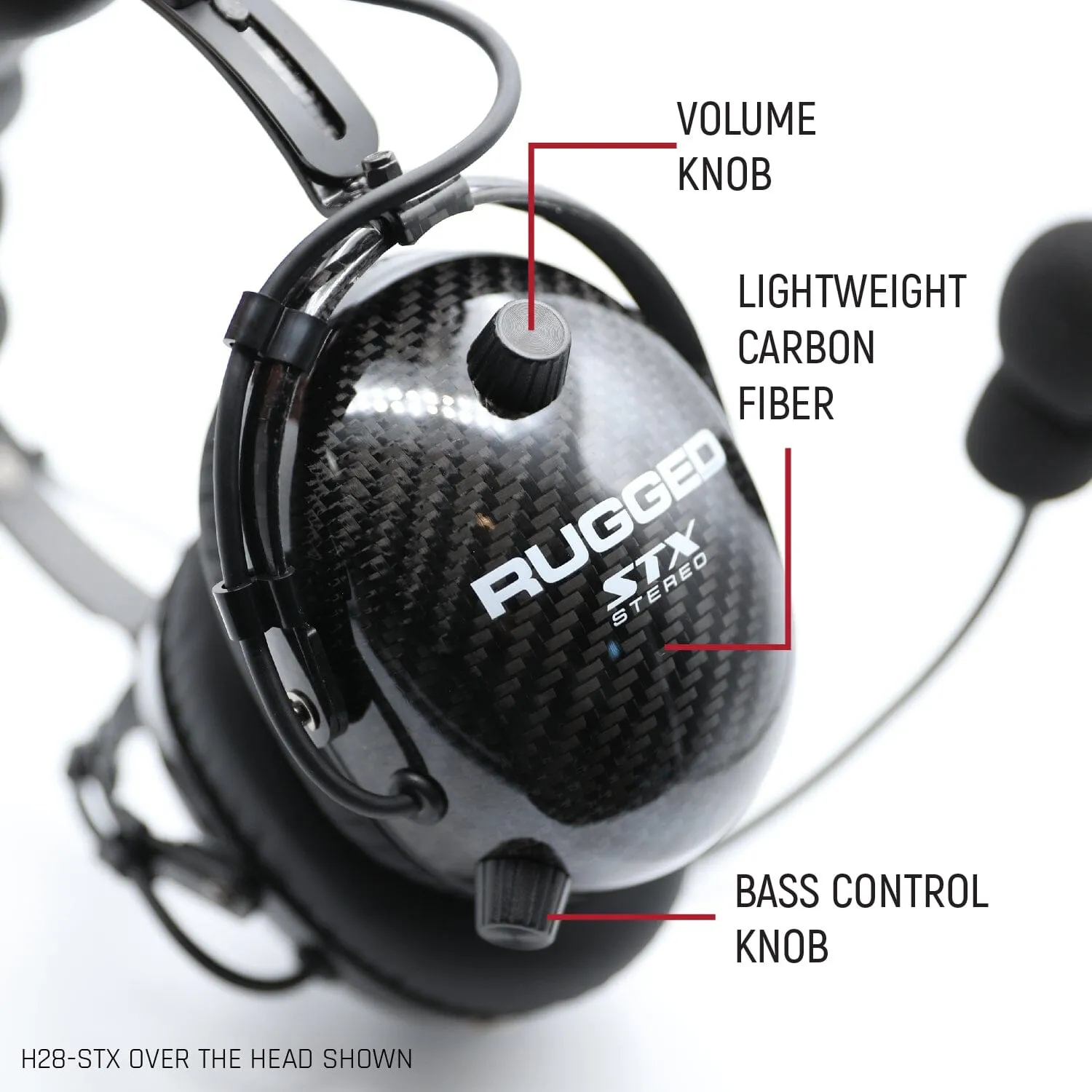 AlphaBass Carbon Fiber Headset for STEREO and OFFROAD Intercoms