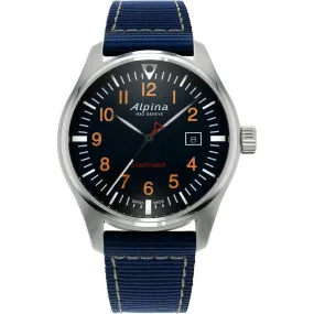 Alpina Men's AL-240N4S6 Startimer Pilot Blue Nylon Watch