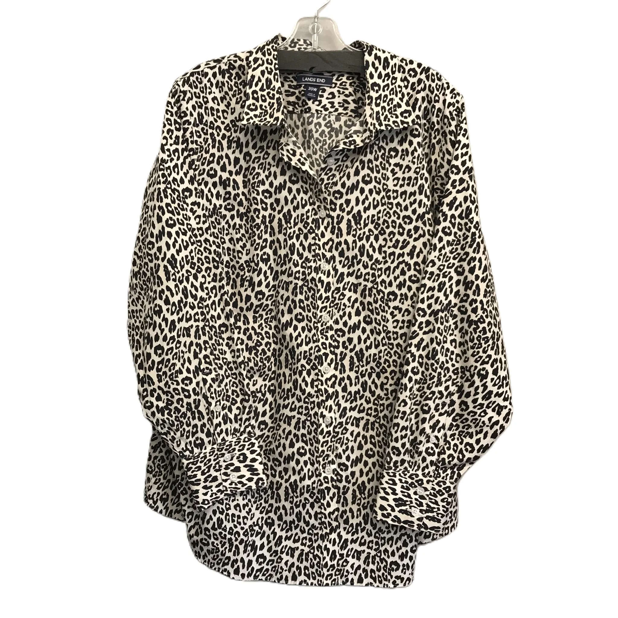 Animal Print Top Long Sleeve By Lands End, Size: 1x