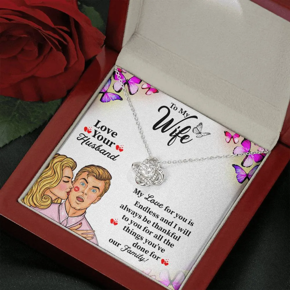 Anniversary Gifts For Wife Love Knot Necklace For Wife