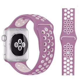 Apple Watch (38/40/SE/41MM) To-Farvet Silikone Rem - Lilla