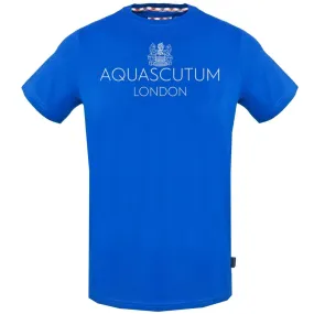 Aquascutum Bold London Logo Blue T Shirt