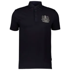 Aquascutum Navy Slim Fit Embroidered Polo Shirt