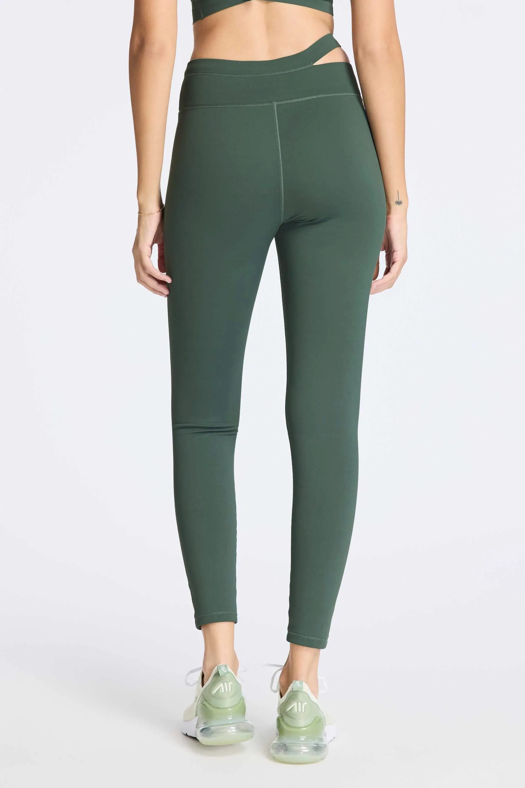 Aria Asymmetric Legging - Balsam Green