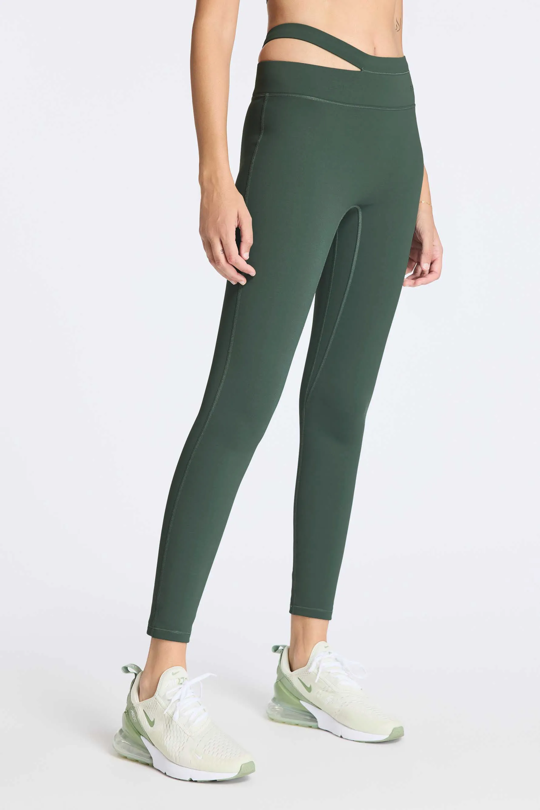 Aria Asymmetric Legging - Balsam Green