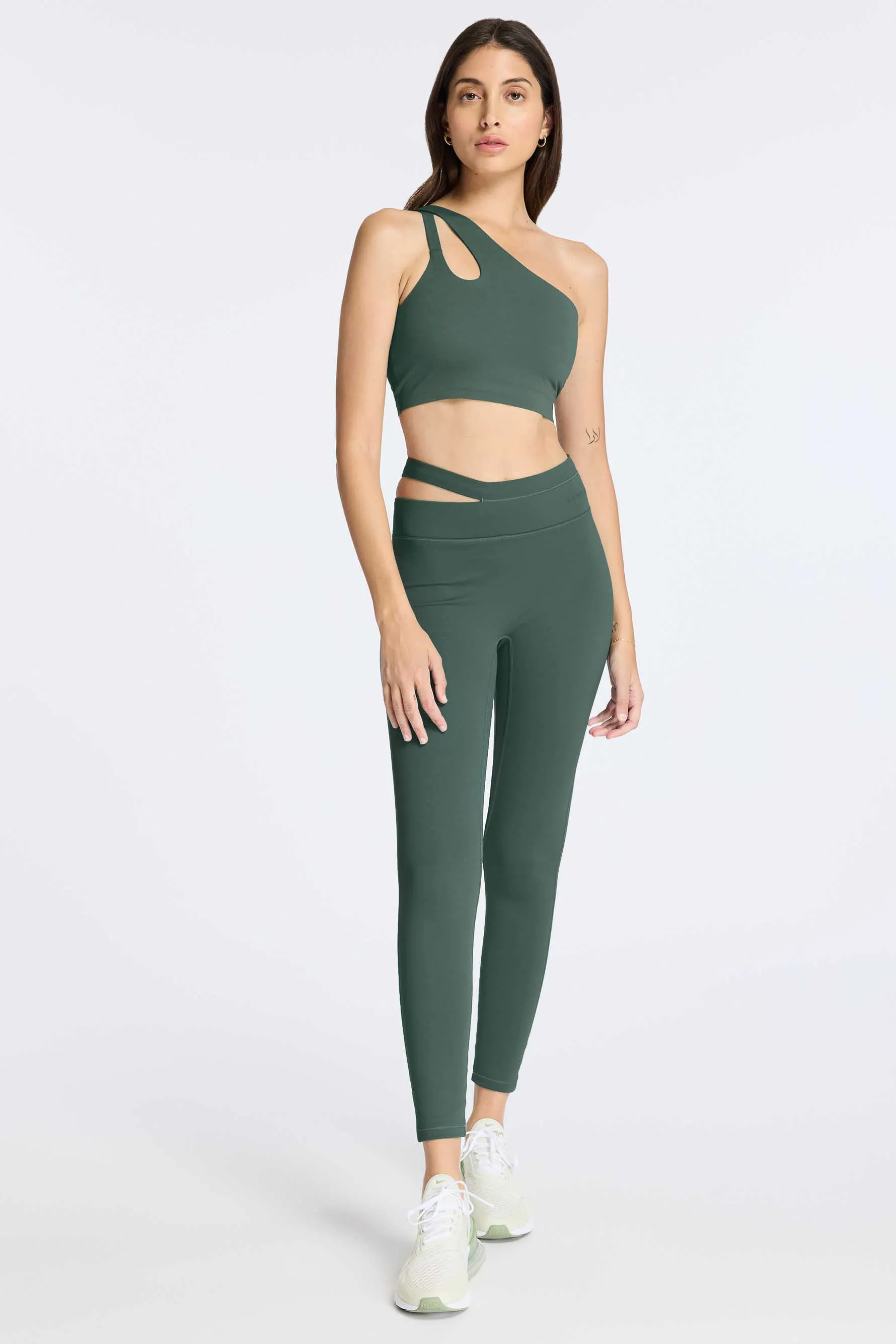 Aria Asymmetric Legging - Balsam Green