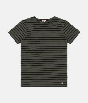 Armor Lux Striped Breton T-Shirt - Epicea Green / Rich Navy