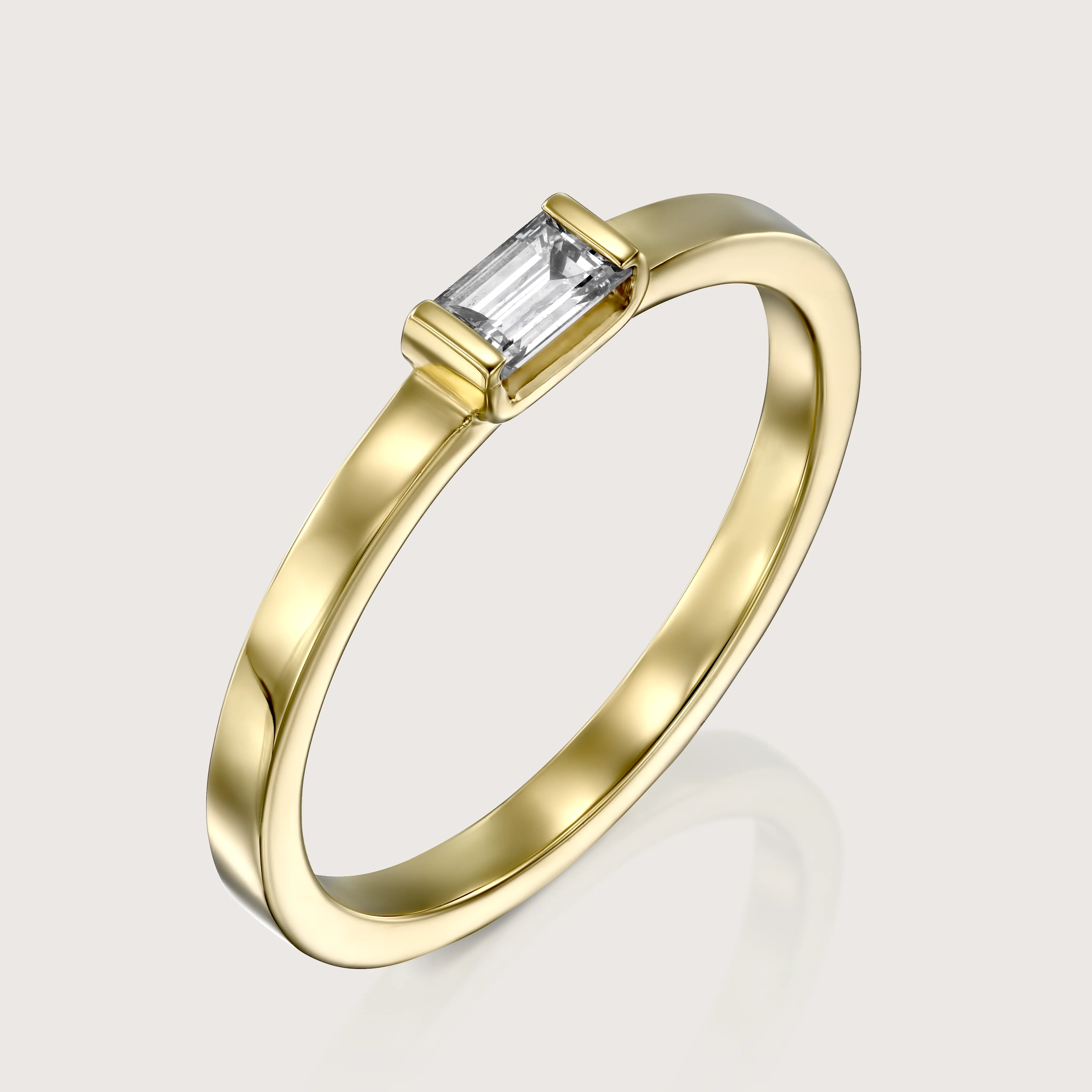 Baguette Gold Ring Diamond