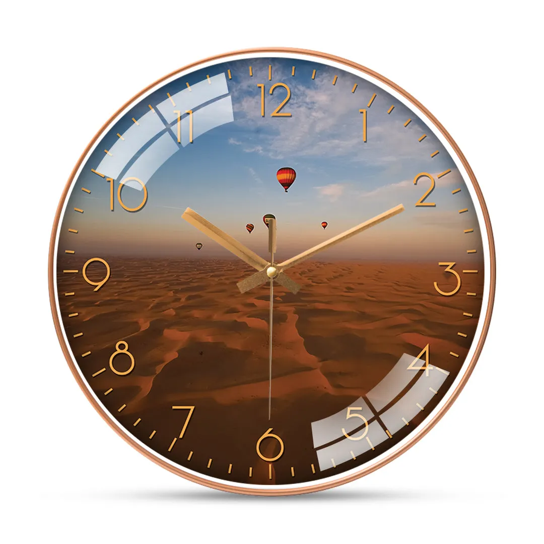 Balloons Over Sand Dubai Desret Wall Clock