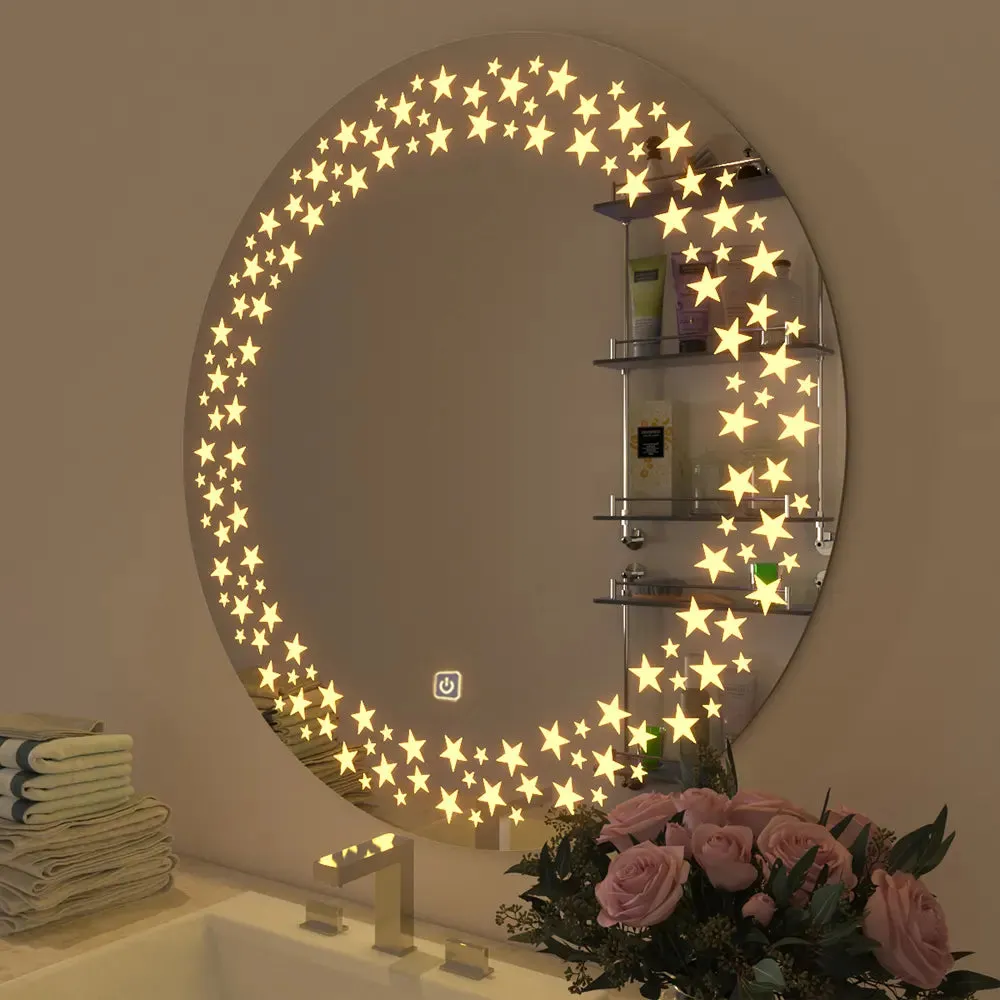 Beautiful Designer Twinkling Stars Bathroom Mirror With LED