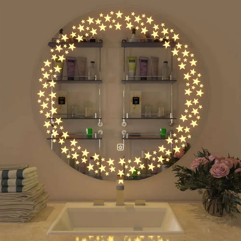 Beautiful Designer Twinkling Stars Bathroom Mirror With LED