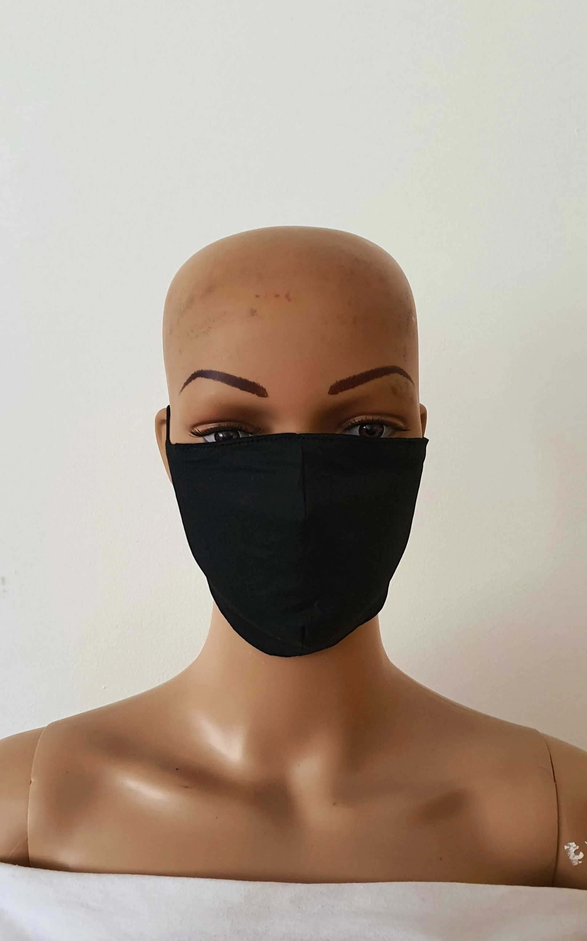 Black Cotton Print Face Mask | Fabric Face Masks - Nia