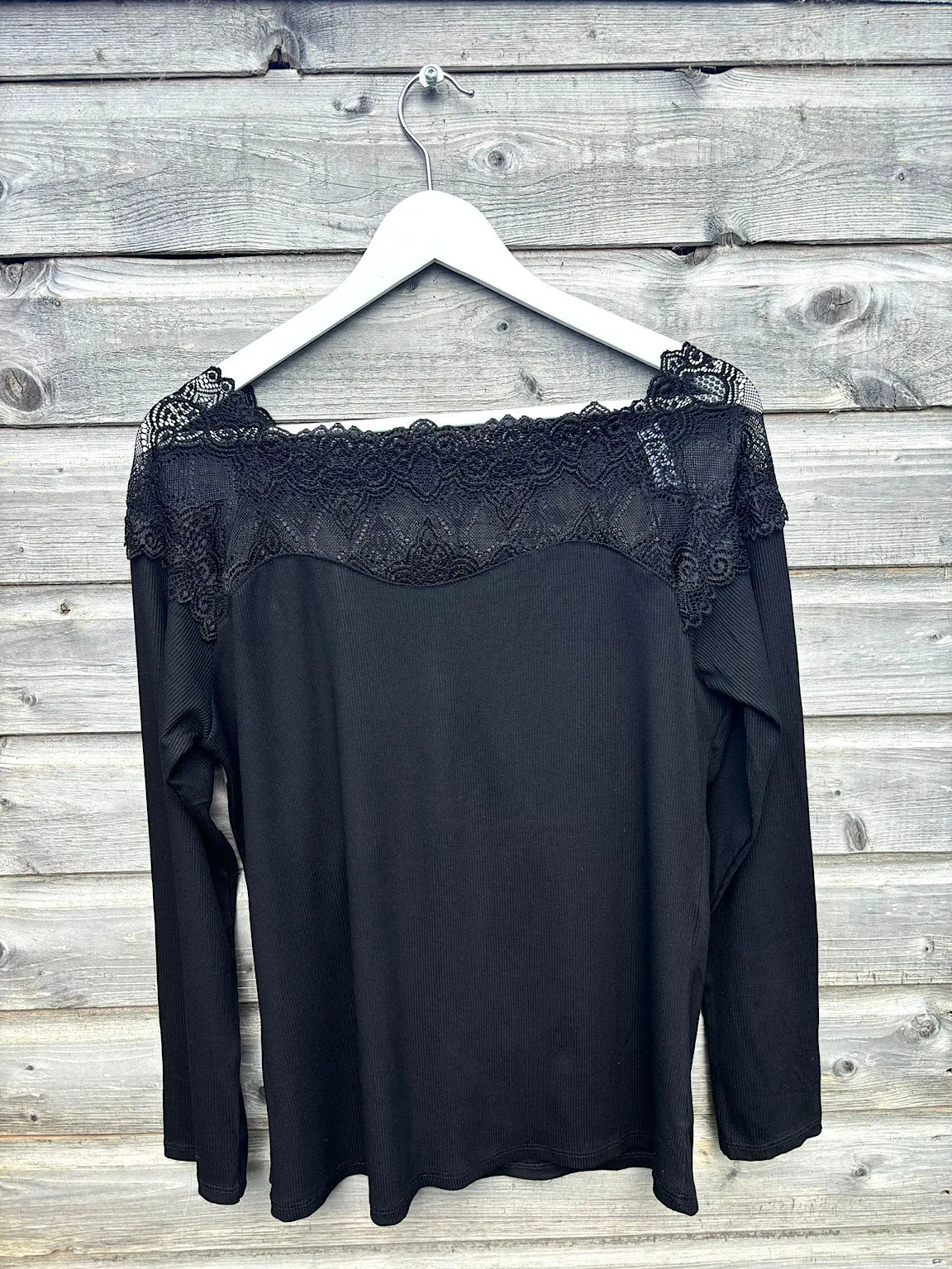 Black Long Sleeve Lace Top Ruby