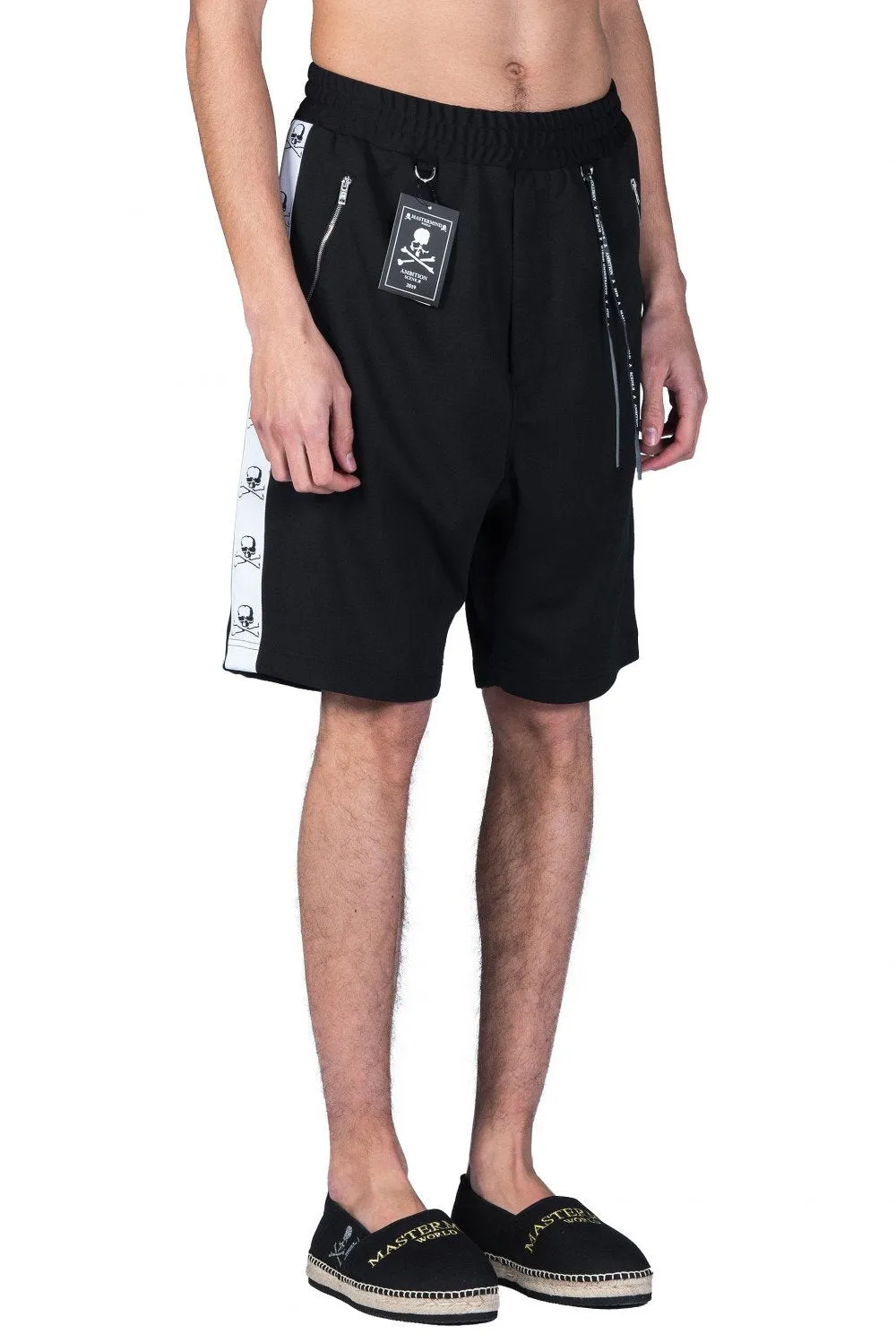 Black Skull Tape Shorts