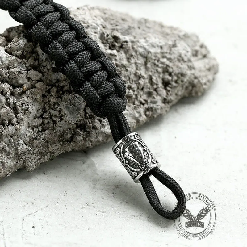 Black Thor’s Hammer Stainless Steel Viking Paracord Bracelet