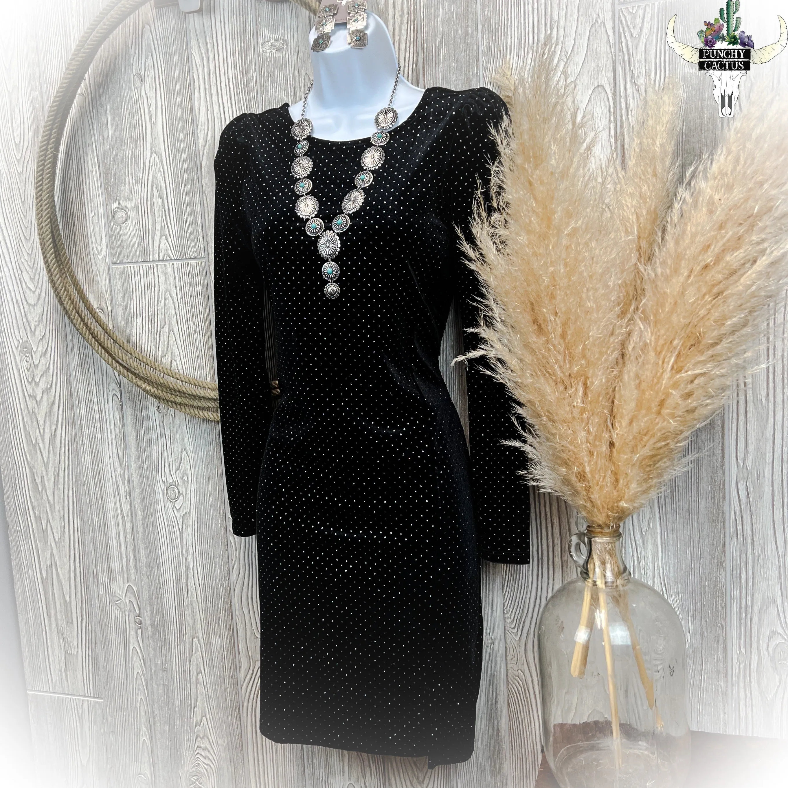 Black Velvet Shimmer Dress