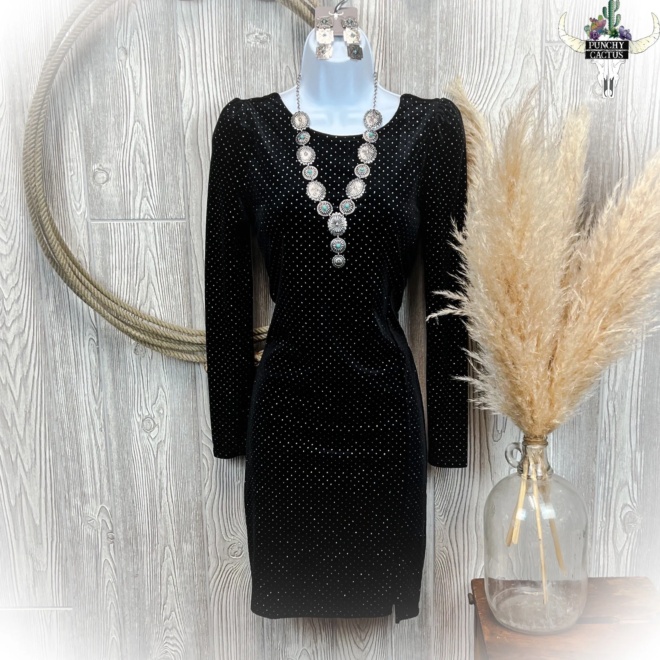 Black Velvet Shimmer Dress