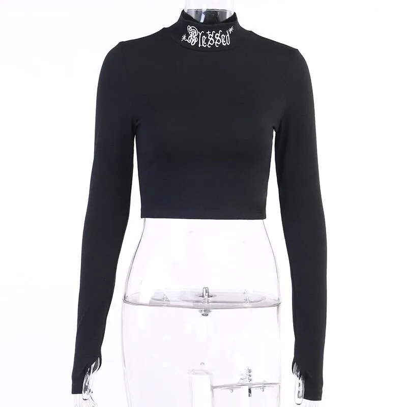 Blessed Goth Crop Top