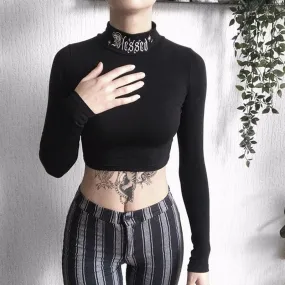 Blessed Goth Crop Top